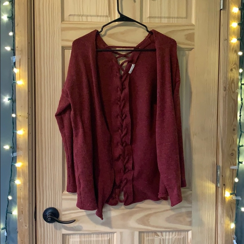 Maroon cardigan